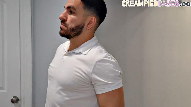 Big busty redhead babe fucked at home after shower