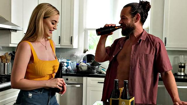 Busty Blake Blossom finally gets to ride Brad's big cock