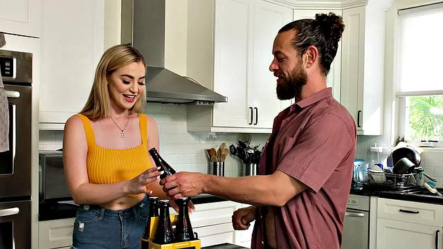 Busty Blake Blossom finally gets to ride Brad's big cock