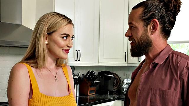 Busty Blake Blossom finally gets to ride Brad's big cock