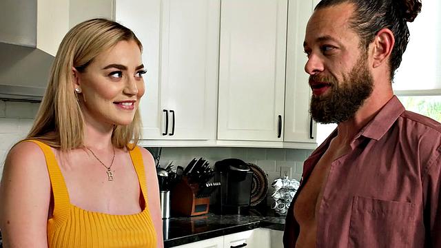 Busty Blake Blossom finally gets to ride Brad's big cock