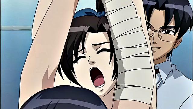 Три взрослые аниме-девушки в жестком бондаже и групповом сексе с доминанткой POV.