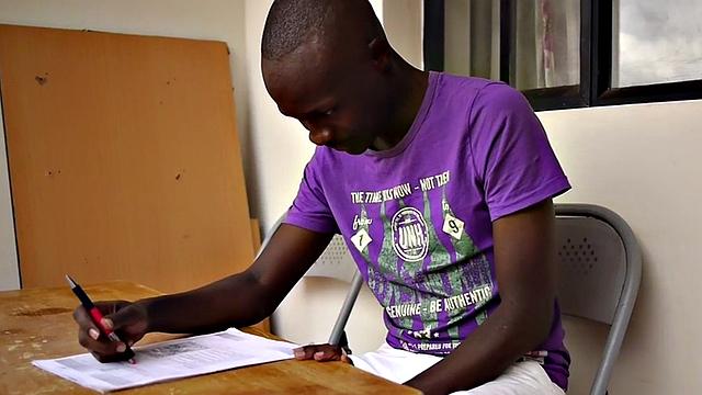 Ebony twink from Africa solo jerks at his home