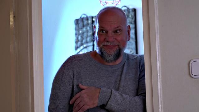 Redhead riding older guy in erotic couple on the couch