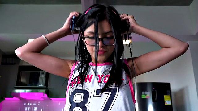 Lil Mia fingers her wet pussy