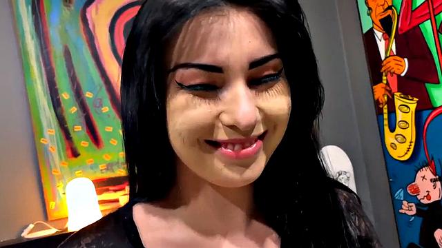 POV blowjob babe makes eye contact while sucking