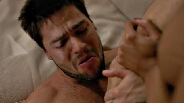 Busty black ts blown before bareback in couple