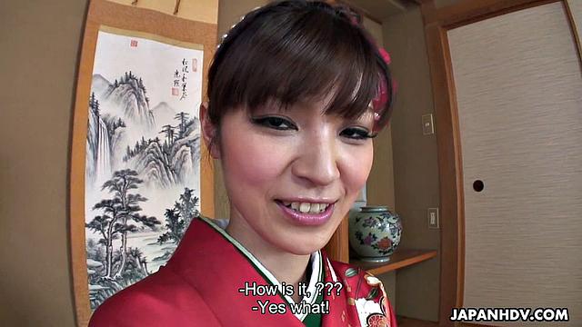 Beautiful Yuria Tominaga is getting satisfied