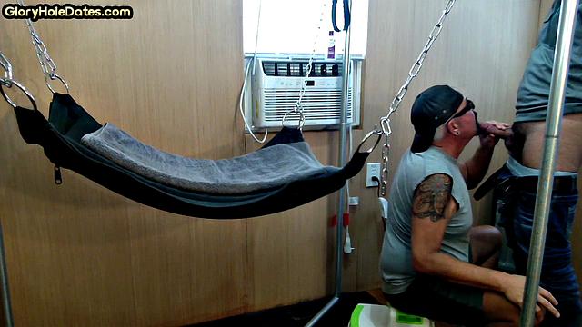 Filthy gloryhole fan enjoys analride