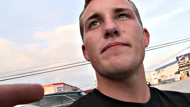 Watch a straight guy get surprised by a gay gloryhole encounter