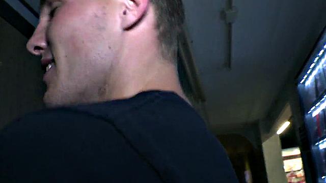 Watch a straight guy get surprised by a gay gloryhole encounter