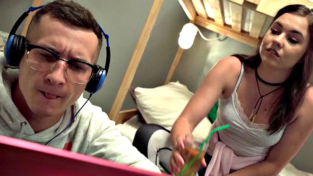 Petite hostel babes nailed by their roommate