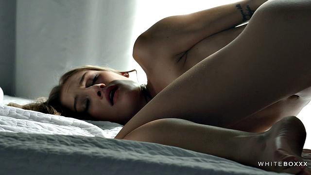 Sexy woman sucks while bound