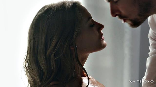 Sexy woman sucks while bound