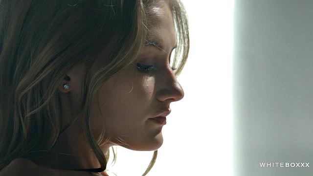 Sexy woman sucks while bound