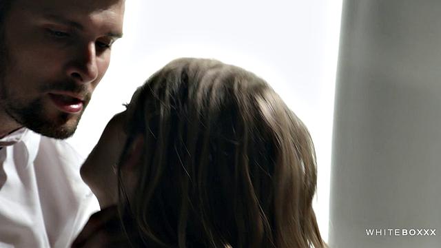 Sexy woman sucks while bound