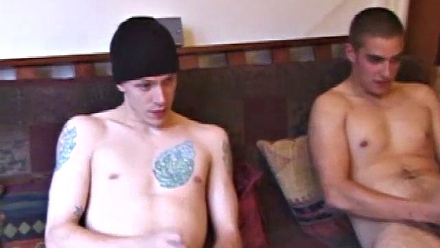 Shane and Mica take turns on a thick cock and swallow every drop