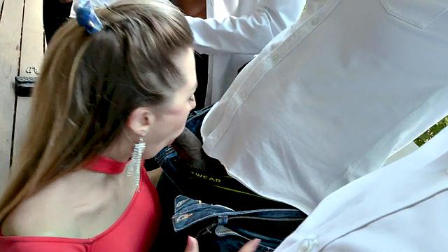 DP gangbanged babe drilled by BBC guys in both holes