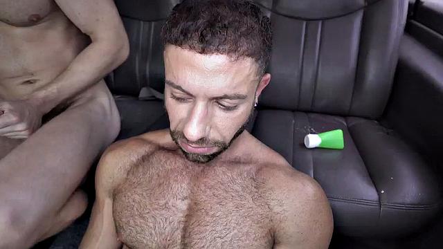 Picked up dude fucks gay ass in public van outdoor