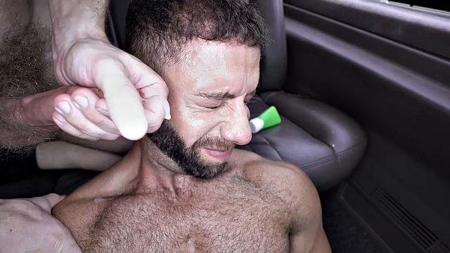 Picked up dude fucks gay ass in public van outdoor