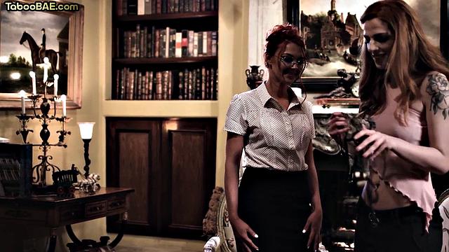 Cute horny lesbians scissoring each other