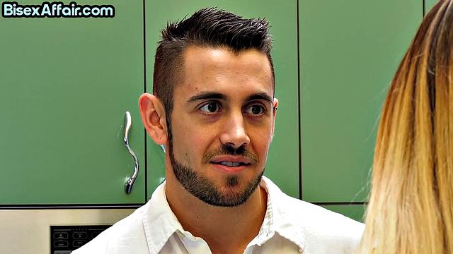 Big-titted 21yo babe shared in threesome