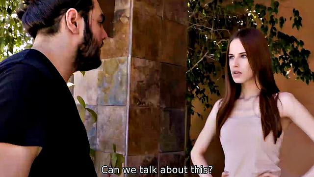 Wet and hot slender redhead makes it with her father-in-law