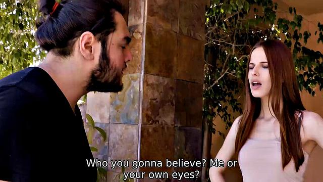 Wet and hot slender redhead makes it with her father-in-law