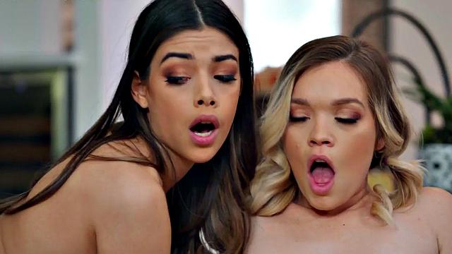 Lez bitches love fingering in threesome after playing games