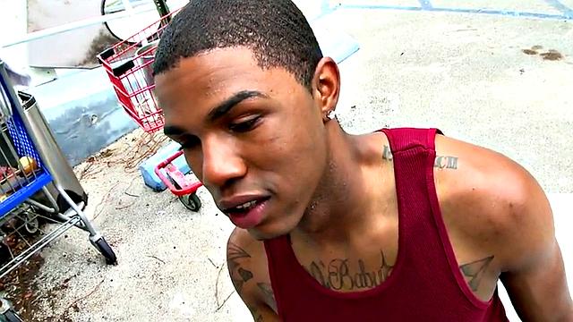 Poor black thug agrees to going gay with white dude
