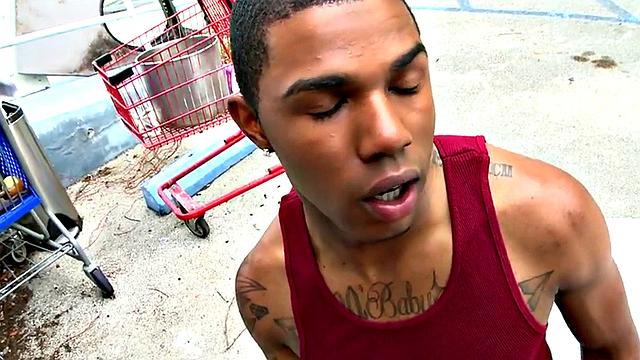 Poor black thug agrees to going gay with white dude