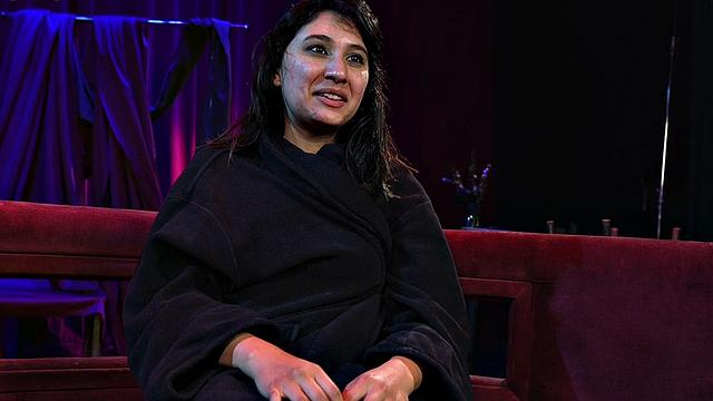 Gangbang slut in stockings rough fucked by dominant guys