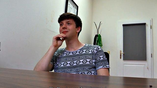 Real amateur twink gets his ass fucked to get job