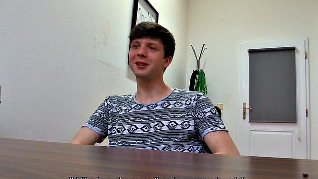 Real amateur twink gets his ass fucked to get job