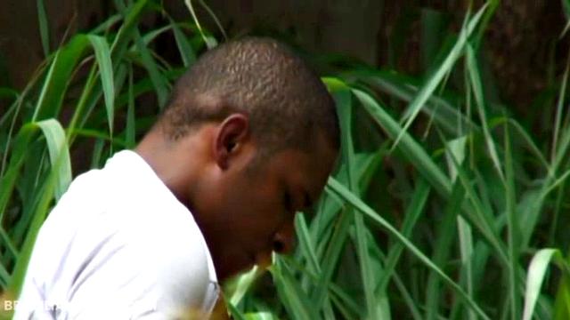 Another hunter and his prey have found each other in the grass. Oswaldo Mello sees that Adrian Corres has a couple of tanks full of cum.