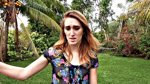 Watch this inked-up babe take a hard pounding in the parking lot and get a facial in reverse cowgirl