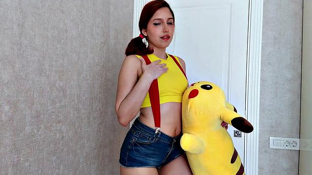 Cosplay Pokémon Teen Masturbates