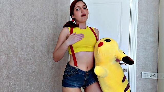 Cosplay Pokémon Teen Masturbates
