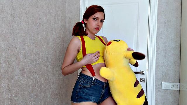 Cosplay Pokémon Teen Masturbates