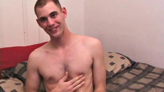 Once naked and lubed up, Nick shows off a pretty sizeable cock. He fingers his hairy ass, but that's not as far as this straight boy will go in the anal department.