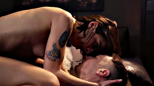 Perfect petite babe seduces man with riding skills