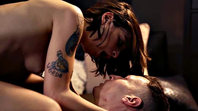 Perfect petite babe seduces man with riding skills