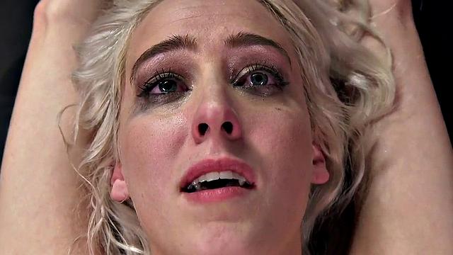 Whipped BDSM sub suffers orgasms by her master