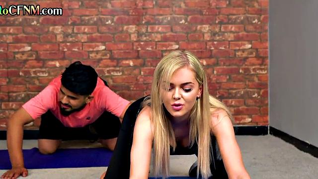 CFNM British ladies wank cock in group till cumshot