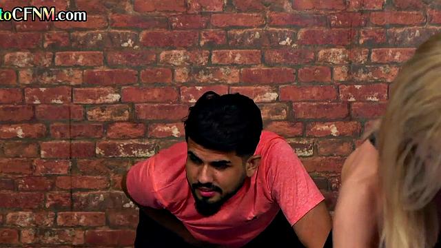 CFNM British ladies wank cock in group till cumshot