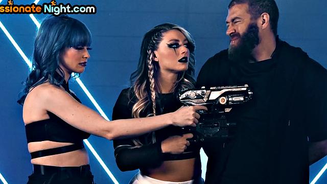 Big-titted lesbian pleasing her lover in hot affair