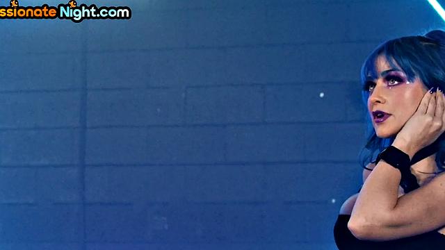 Big-titted lesbian pleasing her lover in hot affair