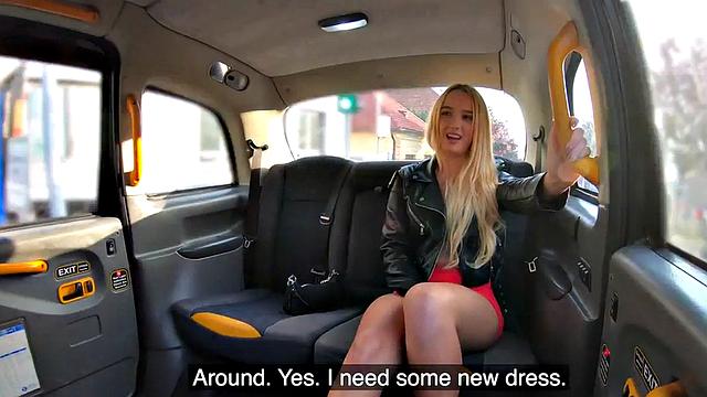 Nympho riding taxi driver's cock for free ride