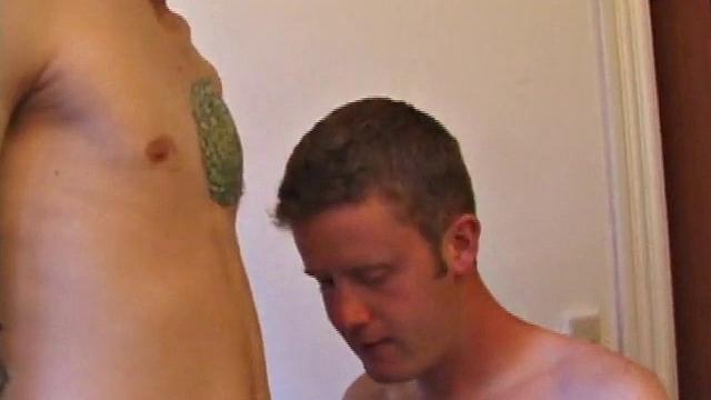 Shane shows up to play with new pal Nate, who is more than eager to get into those pants. Both strip down and are naked in no time. Nate leans down to suck Shane's hard cock first and gets it all nice and wet before Shane does the same for him.