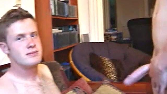 Shane shows up to play with new pal Nate, who is more than eager to get into those pants. Both strip down and are naked in no time. Nate leans down to suck Shane's hard cock first and gets it all nice and wet before Shane does the same for him.